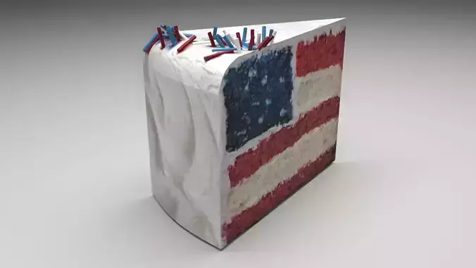 American Flag Cake 3D model
