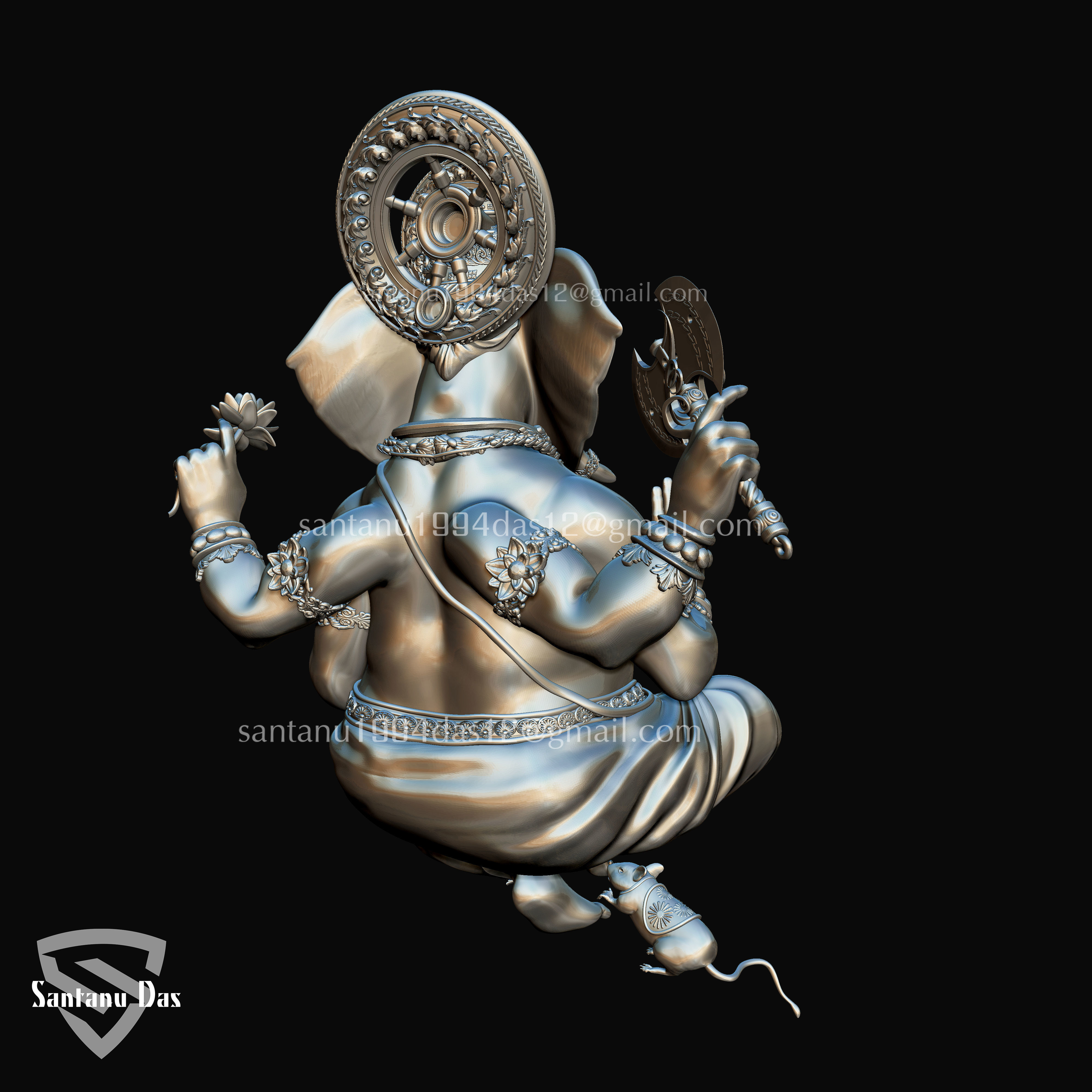Ganesh with Throne 3d Print model 3D print model_10