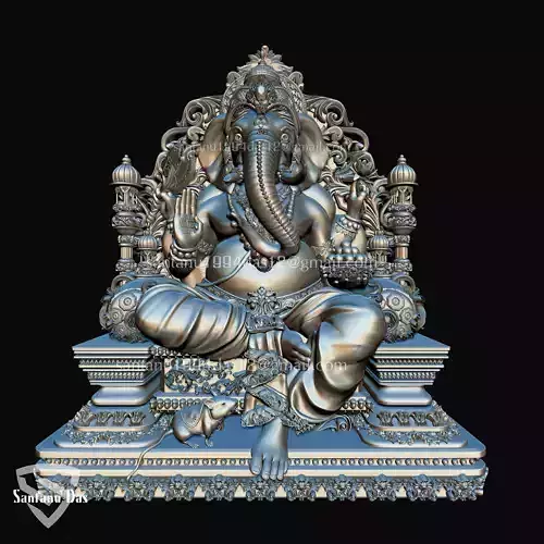 Ganesh with Throne 3d Print model