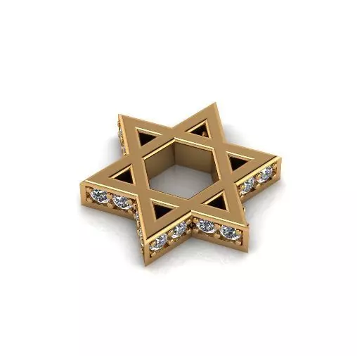 Star of David Pendant Model 6911 3D print model_0