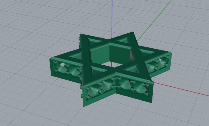 Star of David Pendant Model 6911 3D print model_2