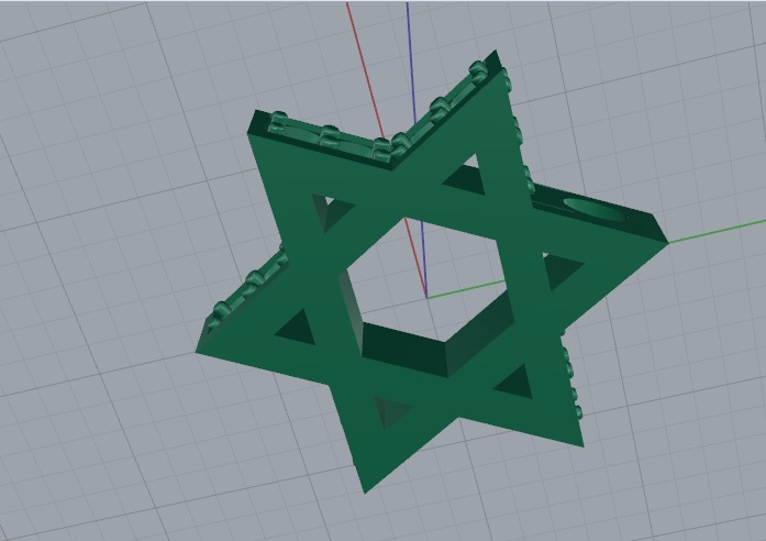 Star of David Pendant Model 6911 3D print model_4