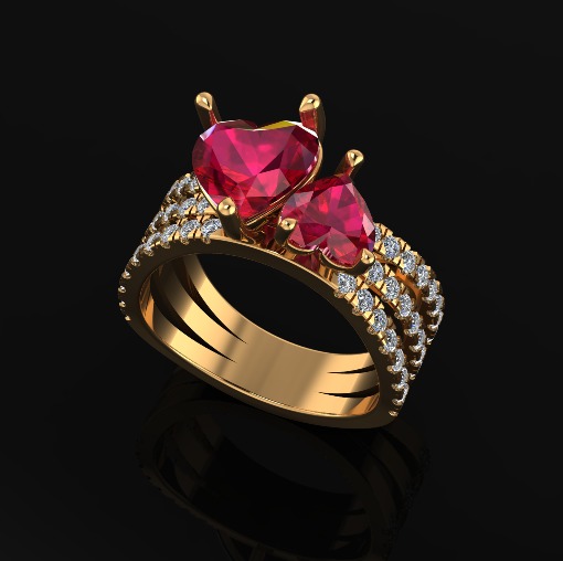 Ring heart Model 6909 3D print model_1