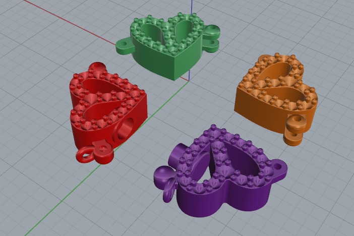 Heart pendant Model 6895 3D print model_3