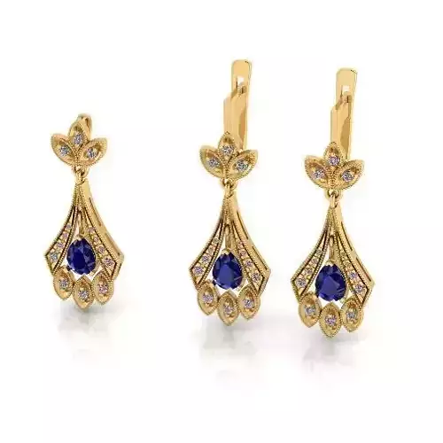 Set earrings pendant Model 6962