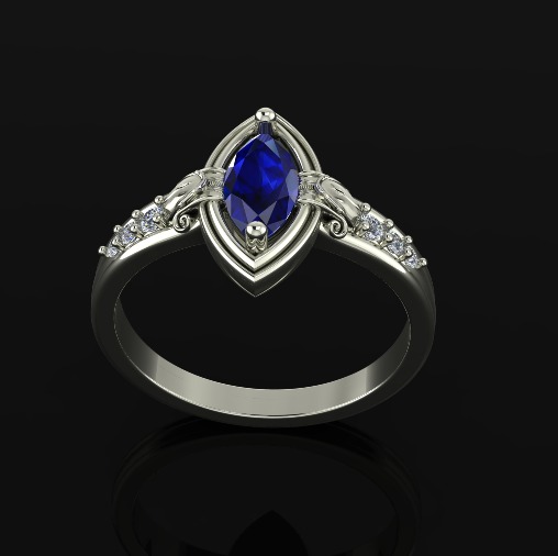 Ring marquise Model 6947 3D print model_1