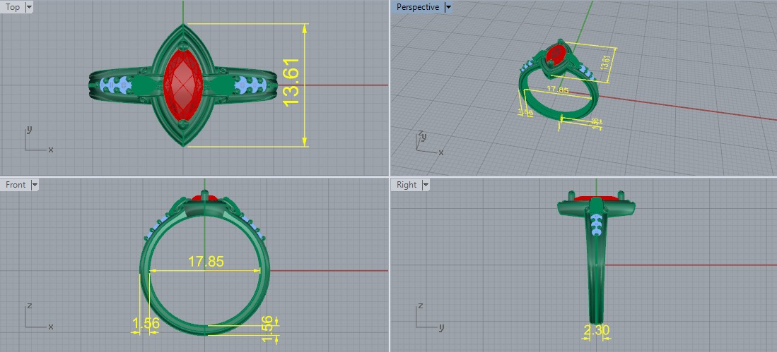 Ring marquise Model 6947 3D print model_5