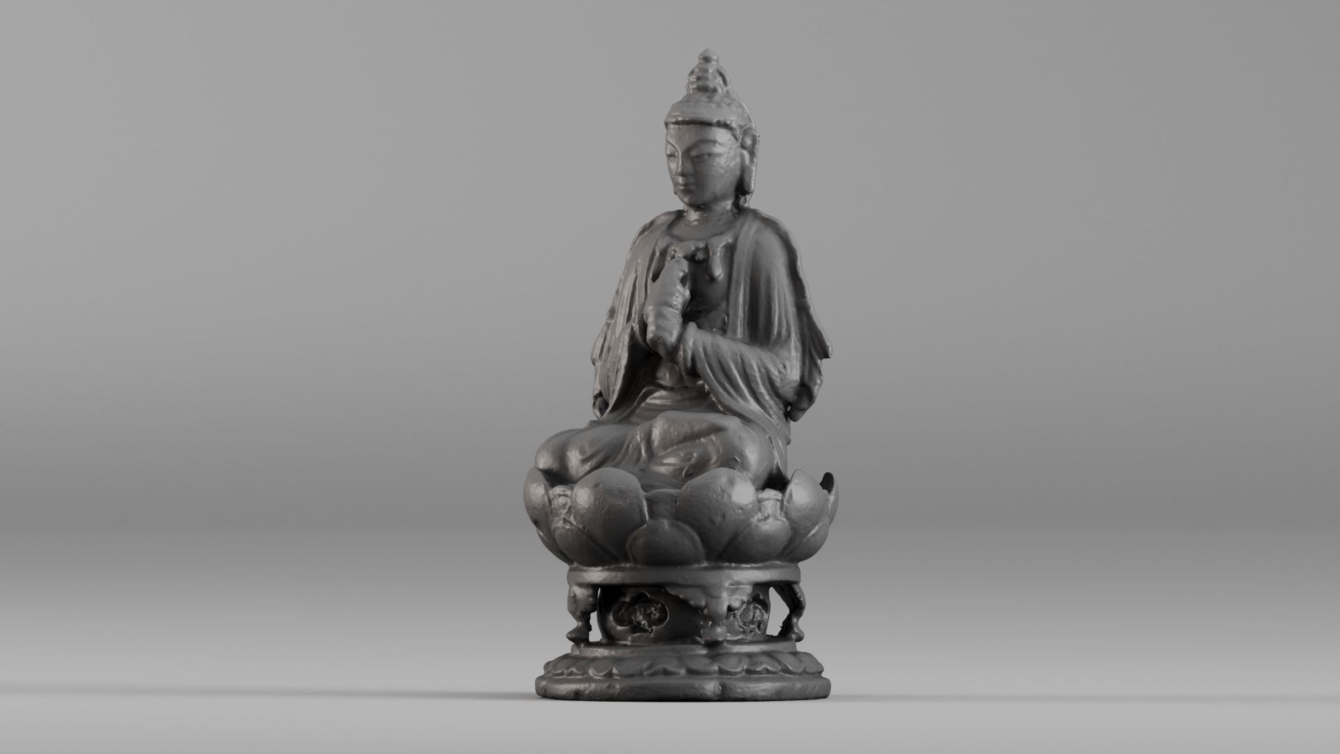 001580 Buddha Vairocana statue 11th century 3D model_4