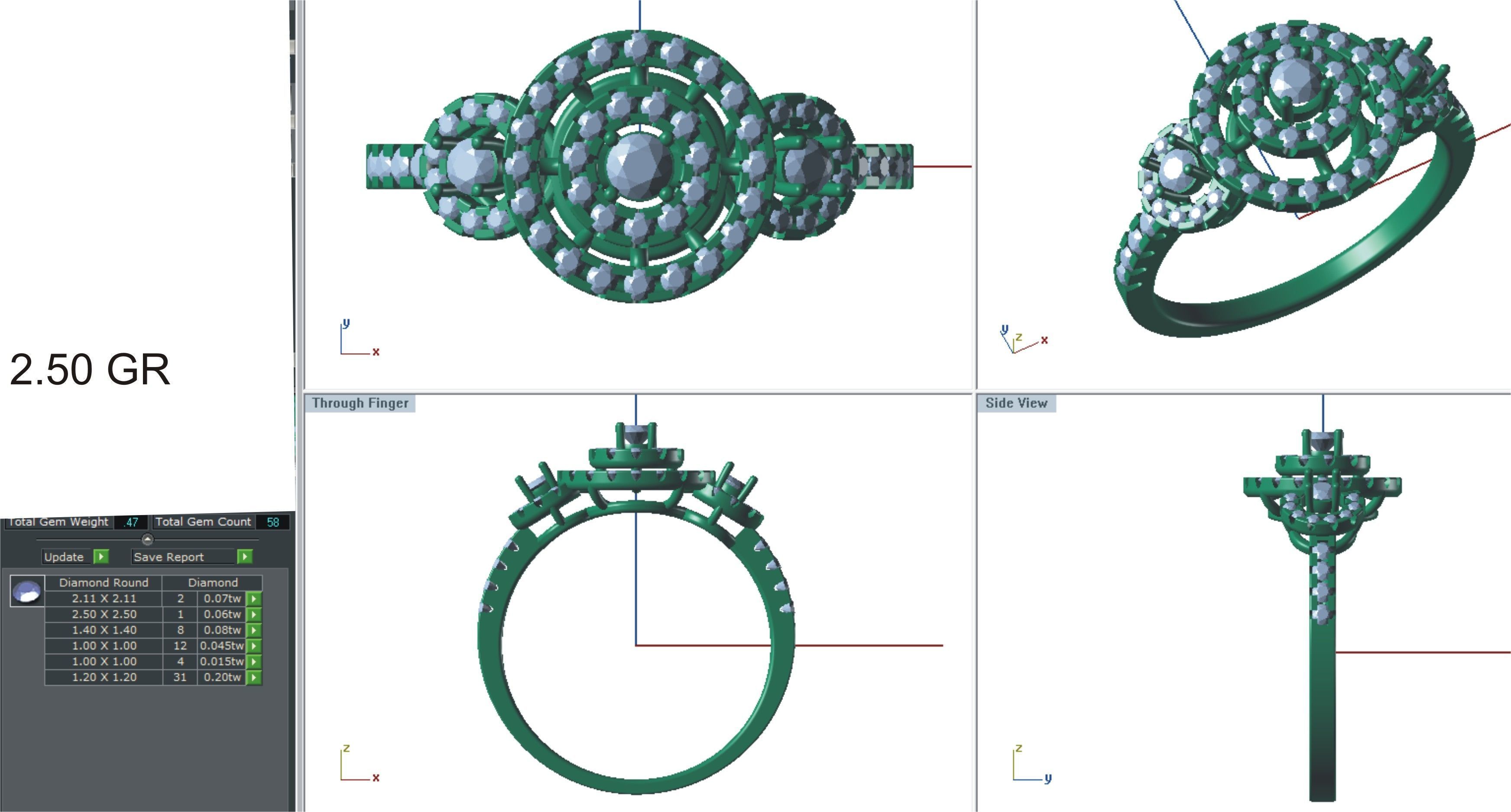 Jewelry 3D Models with render and 3dm  stl -R-48 3D print model_3