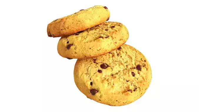 Cookie with choko chips 3D model