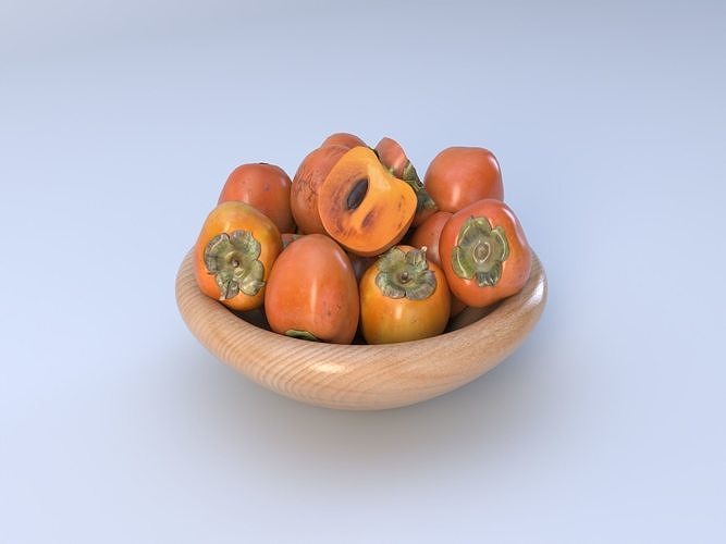 Persimmons 3D model Low-poly 3D model