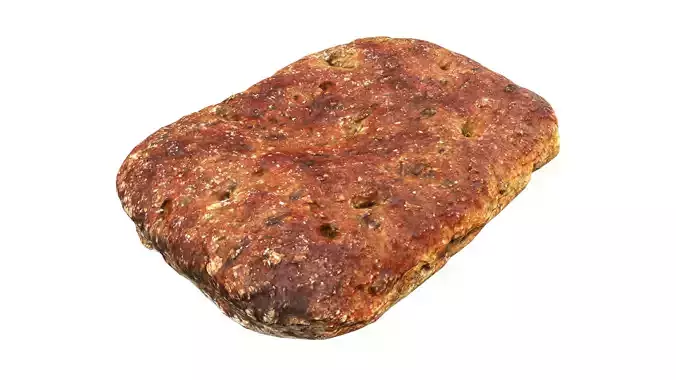 Flat rye bread for fast food 3D model