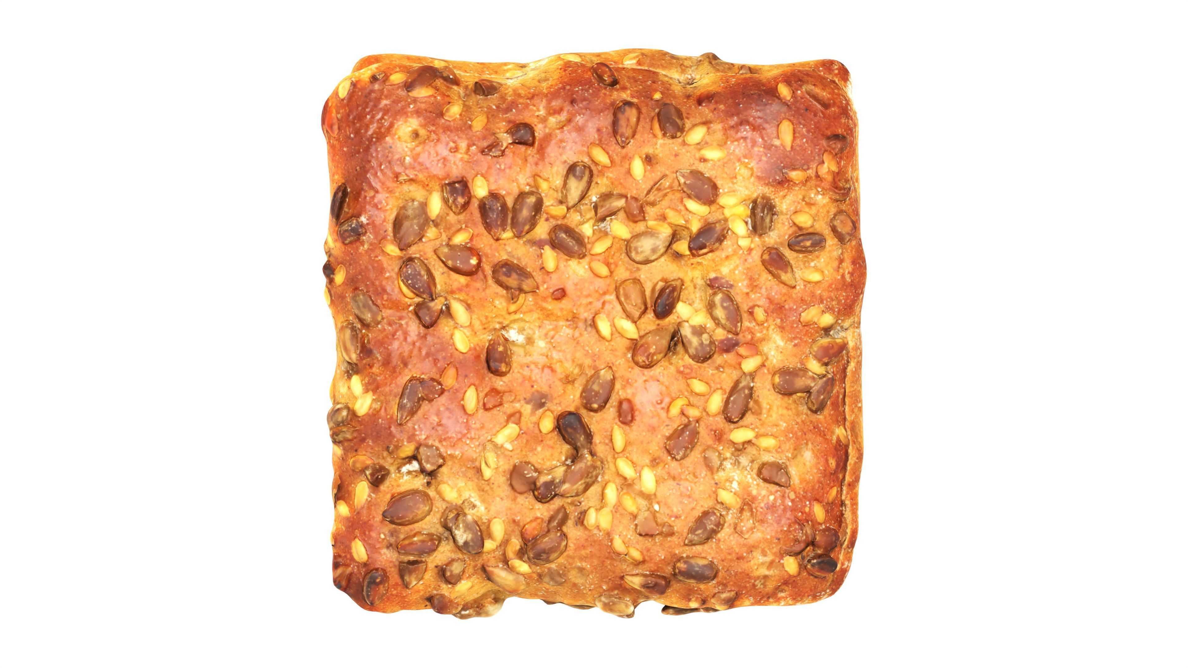 Flat wheat bread with seeds for fast food 3D model_5