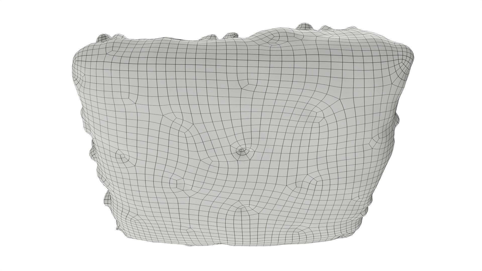 Flat wheat bread with seeds for fast food 3D model_7