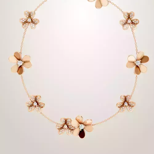 Frivole necklace 9 flowers van cleef and arpels 3D print model