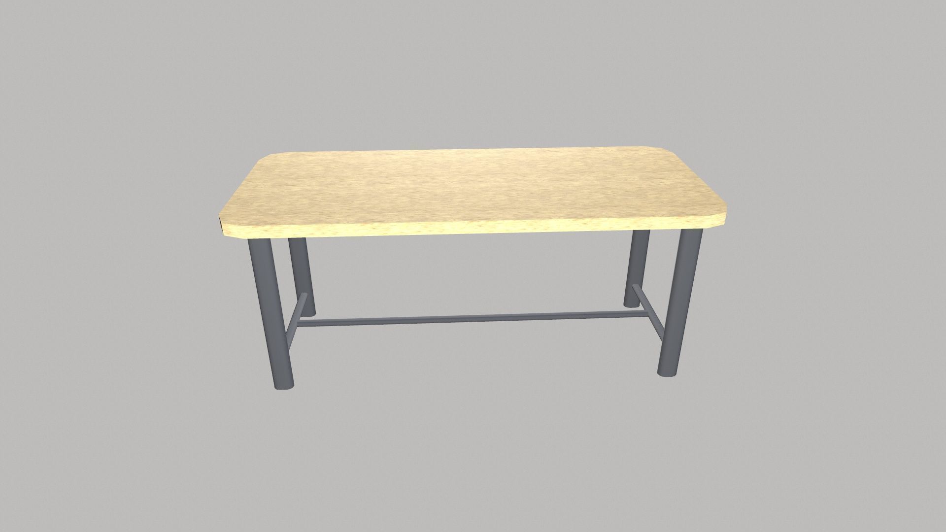 wooden table Low-poly 3D model_2