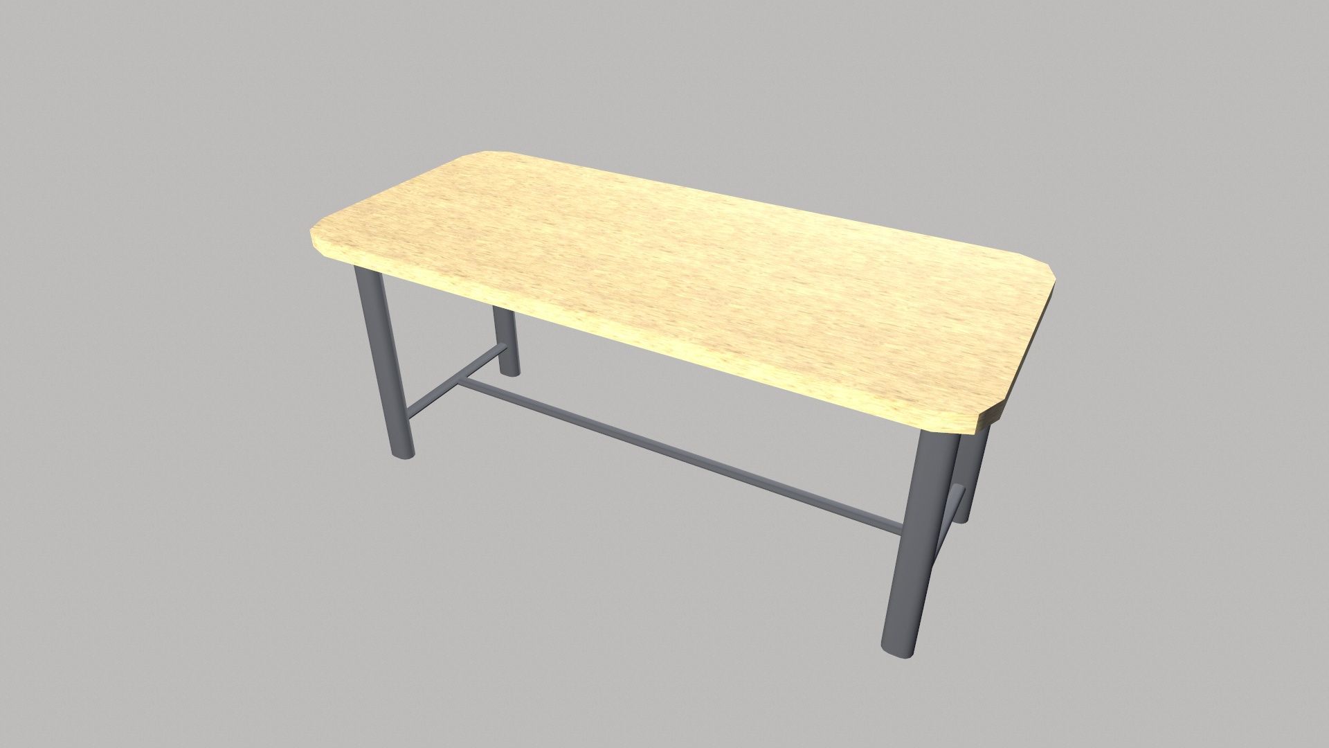 wooden table Low-poly 3D model_6