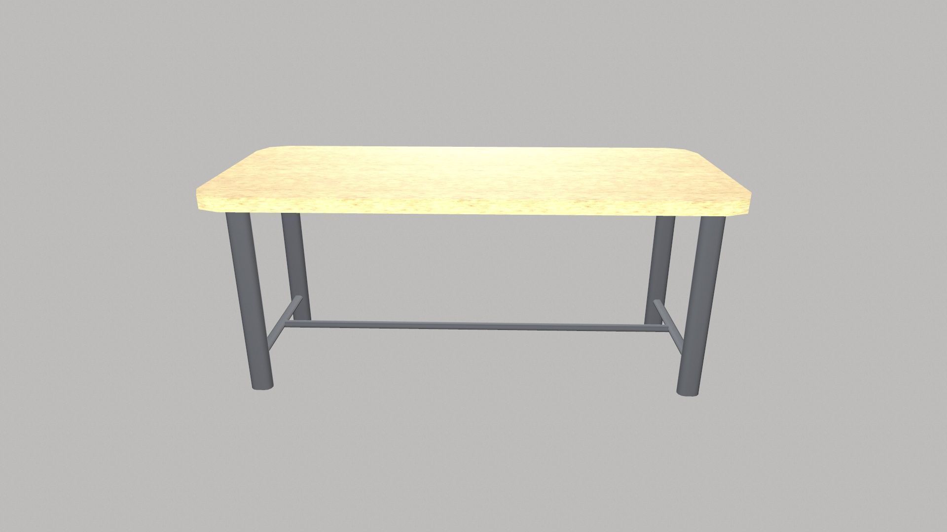 wooden table Low-poly 3D model_8