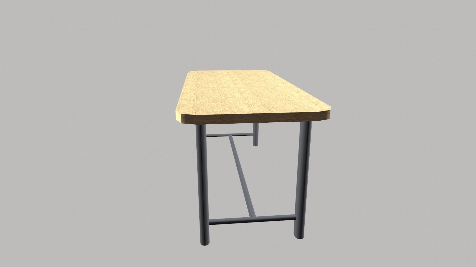 wooden table Low-poly 3D model_7