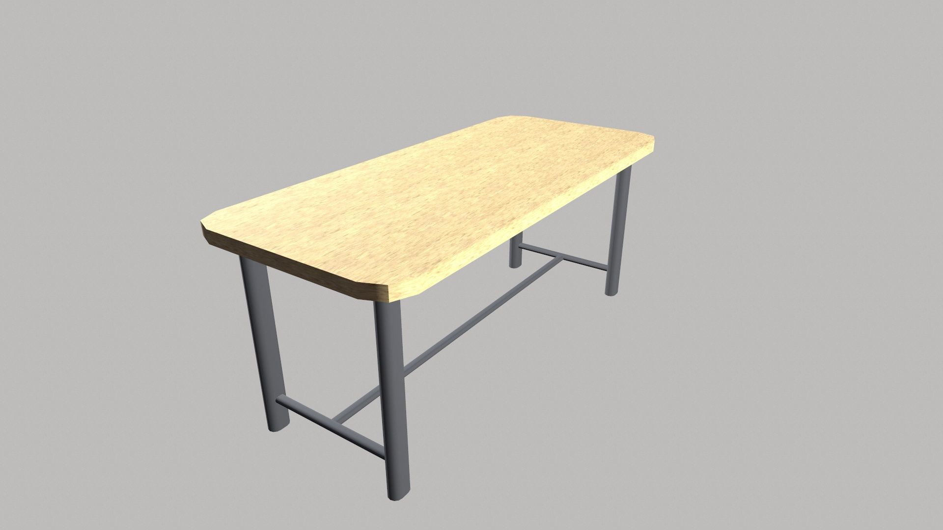 wooden table Low-poly 3D model_5