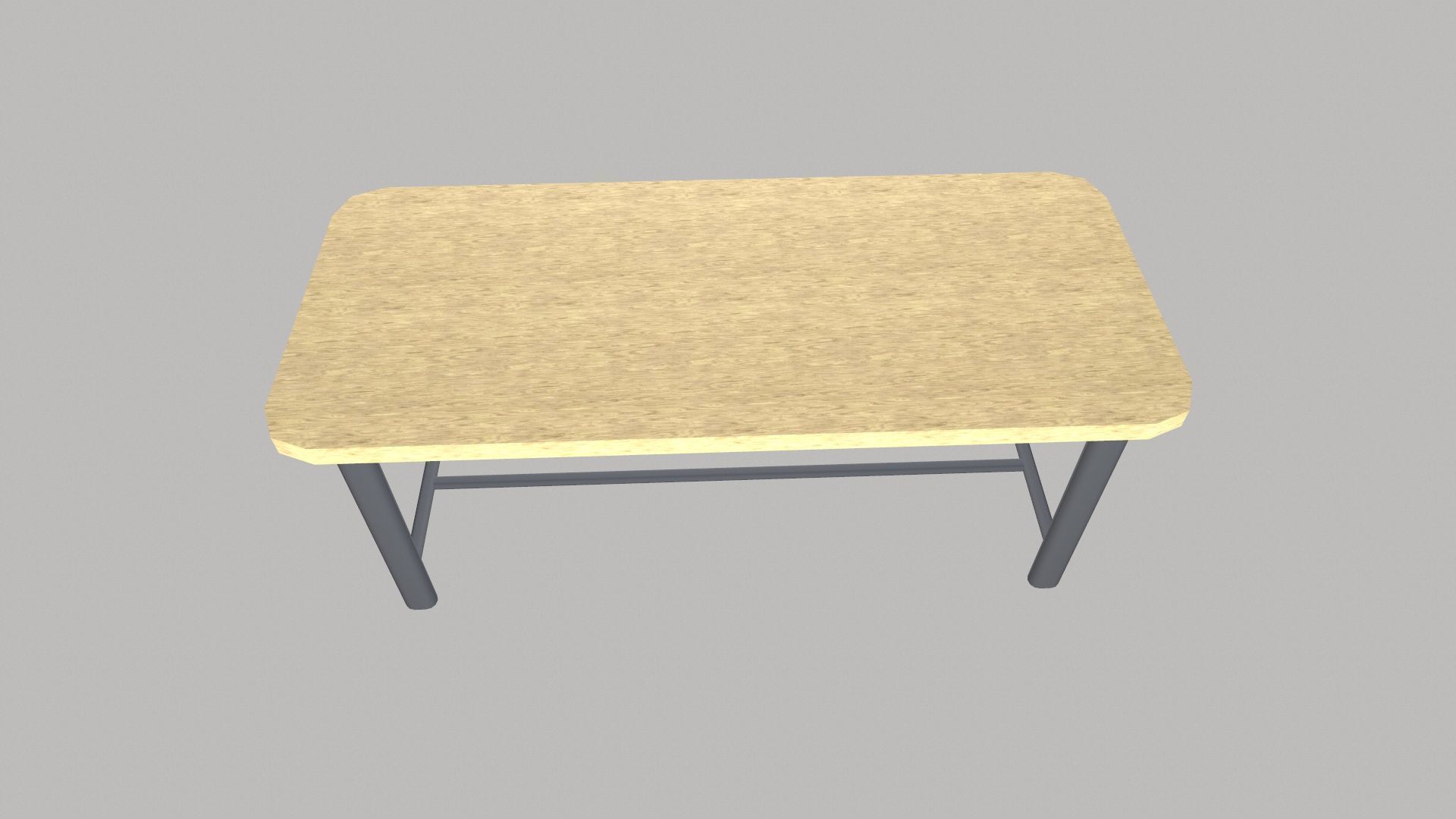 wooden table Low-poly 3D model_3