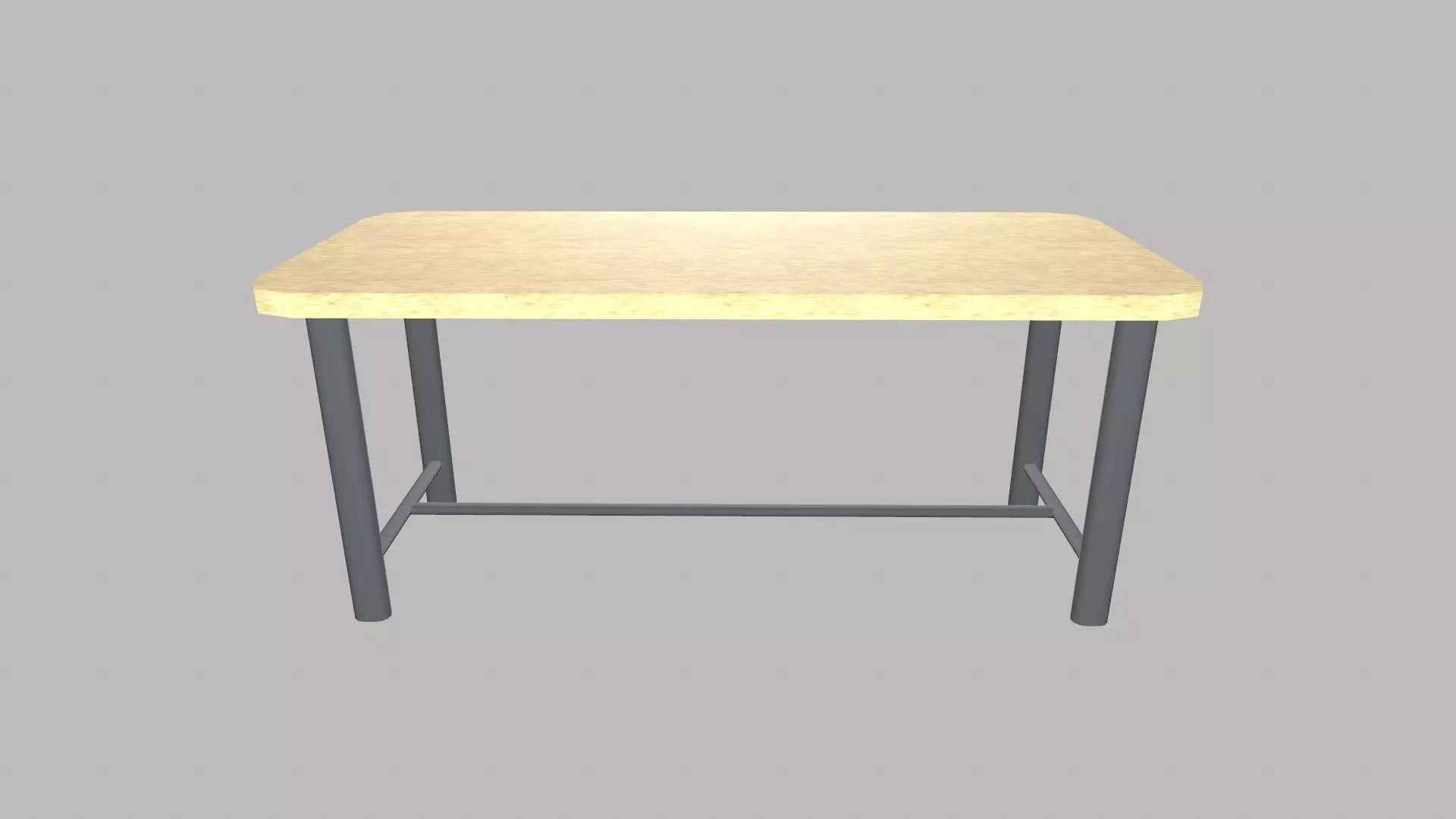 wooden table Low-poly 3D model_0