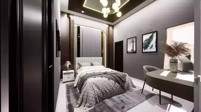 Cozy Interior Design  Ready to Render with Materials Textures