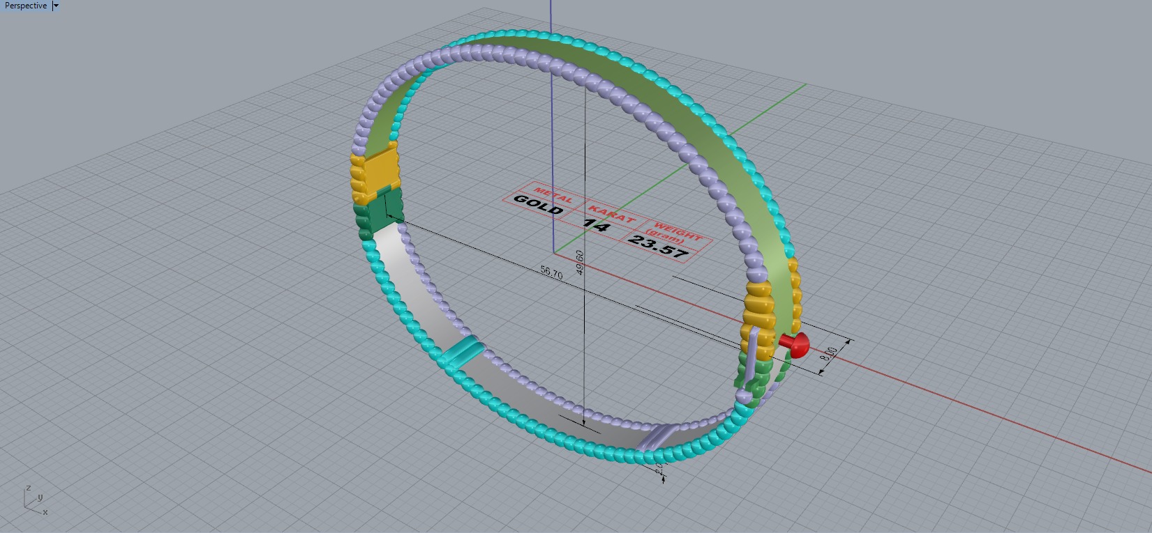 Perlee signature bracelet van cleef and arpels bangle 3D print model_7