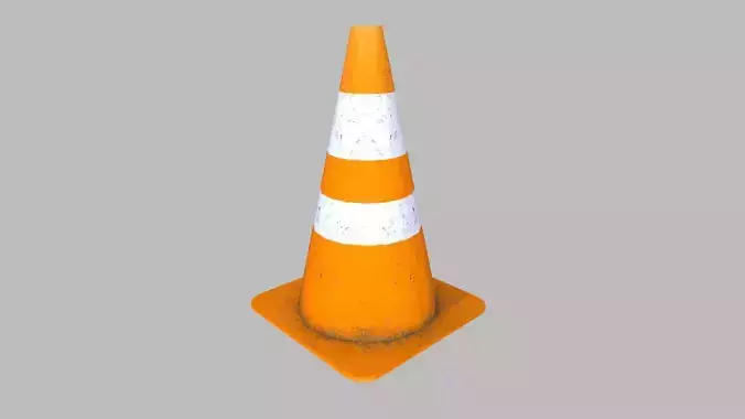 Traffic Cone 50cm Orange Dirty