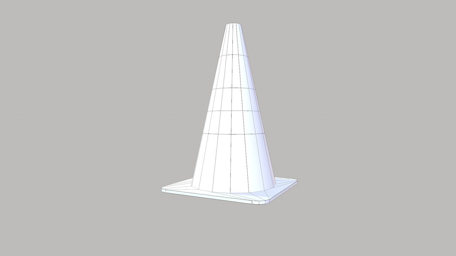 Traffic Cone 50cm Orange Dirty Low-poly 3D model_8