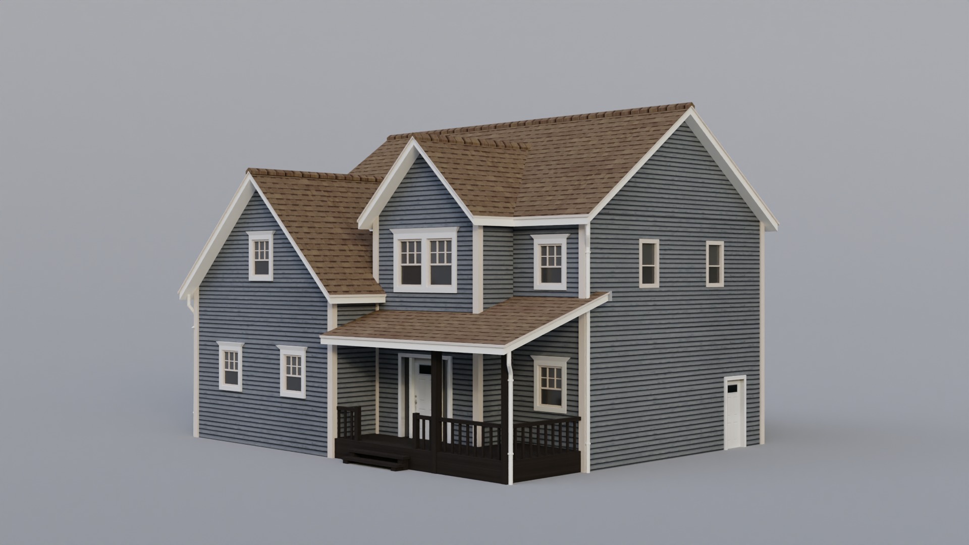 Low Poly house 16 Low-poly 3D model_12