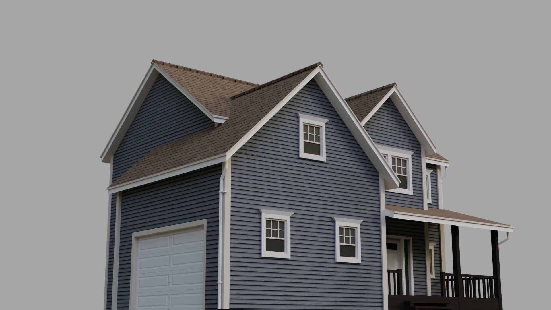 Low Poly house 16 Low-poly 3D model_5