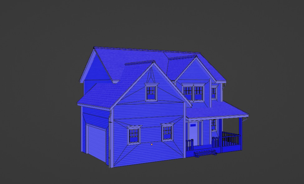 Low Poly house 16 Low-poly 3D model_11