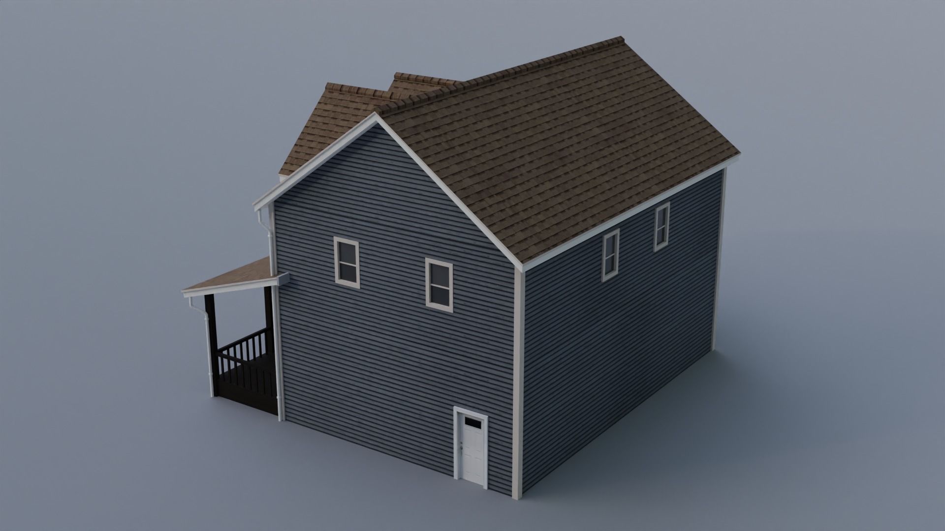 Low Poly house 16 Low-poly 3D model_7