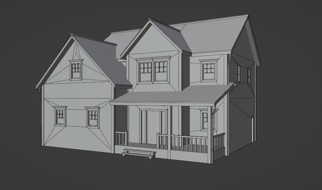 Low Poly house 16 Low-poly 3D model_9