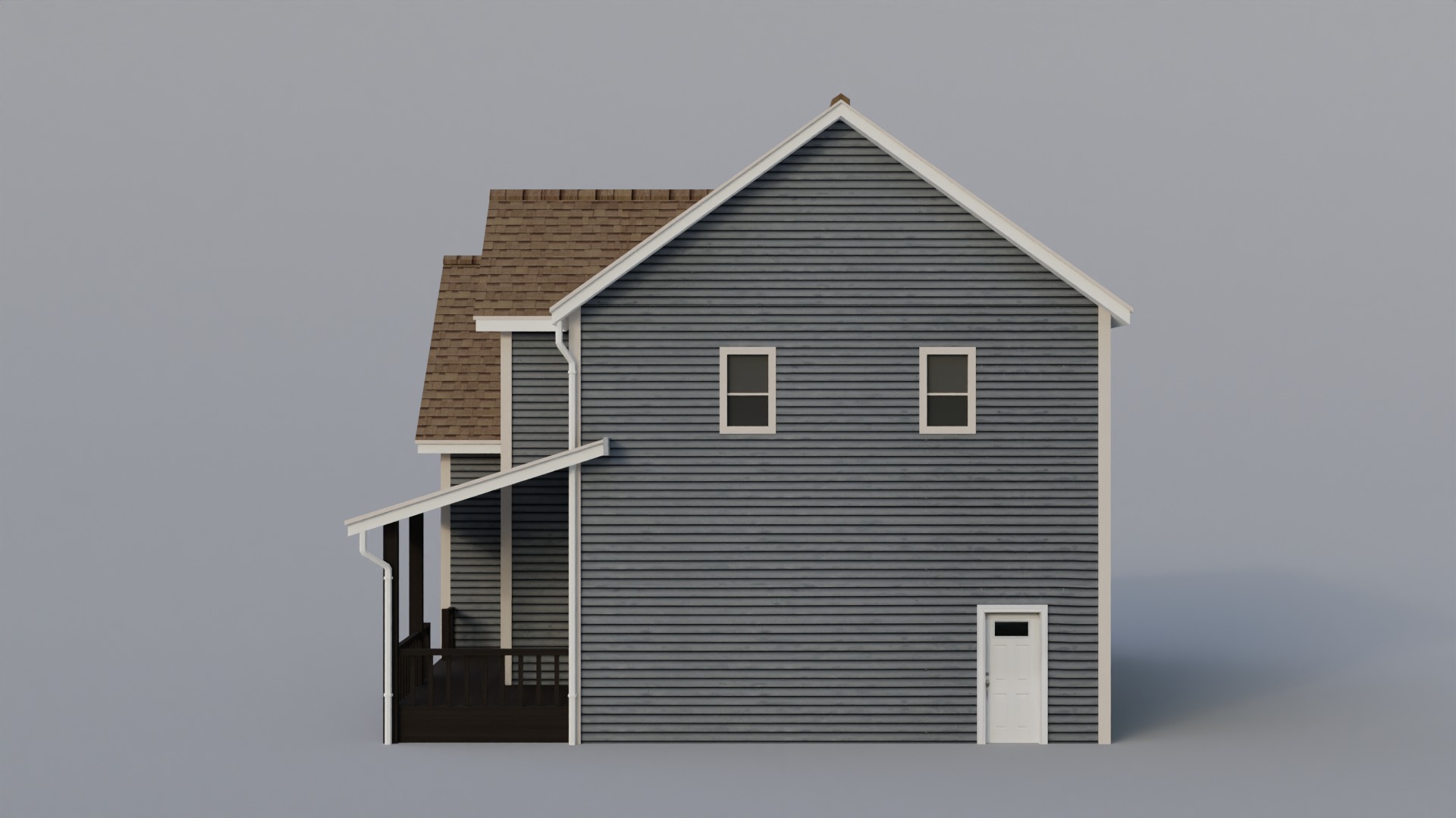Low Poly house 16 Low-poly 3D model_4