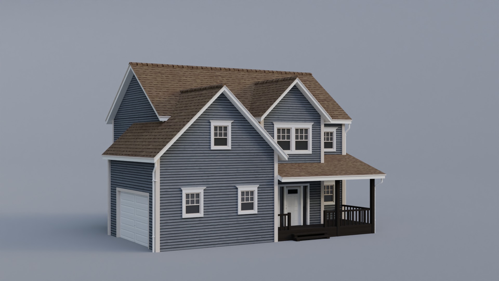 Low Poly house 16 Low-poly 3D model_1