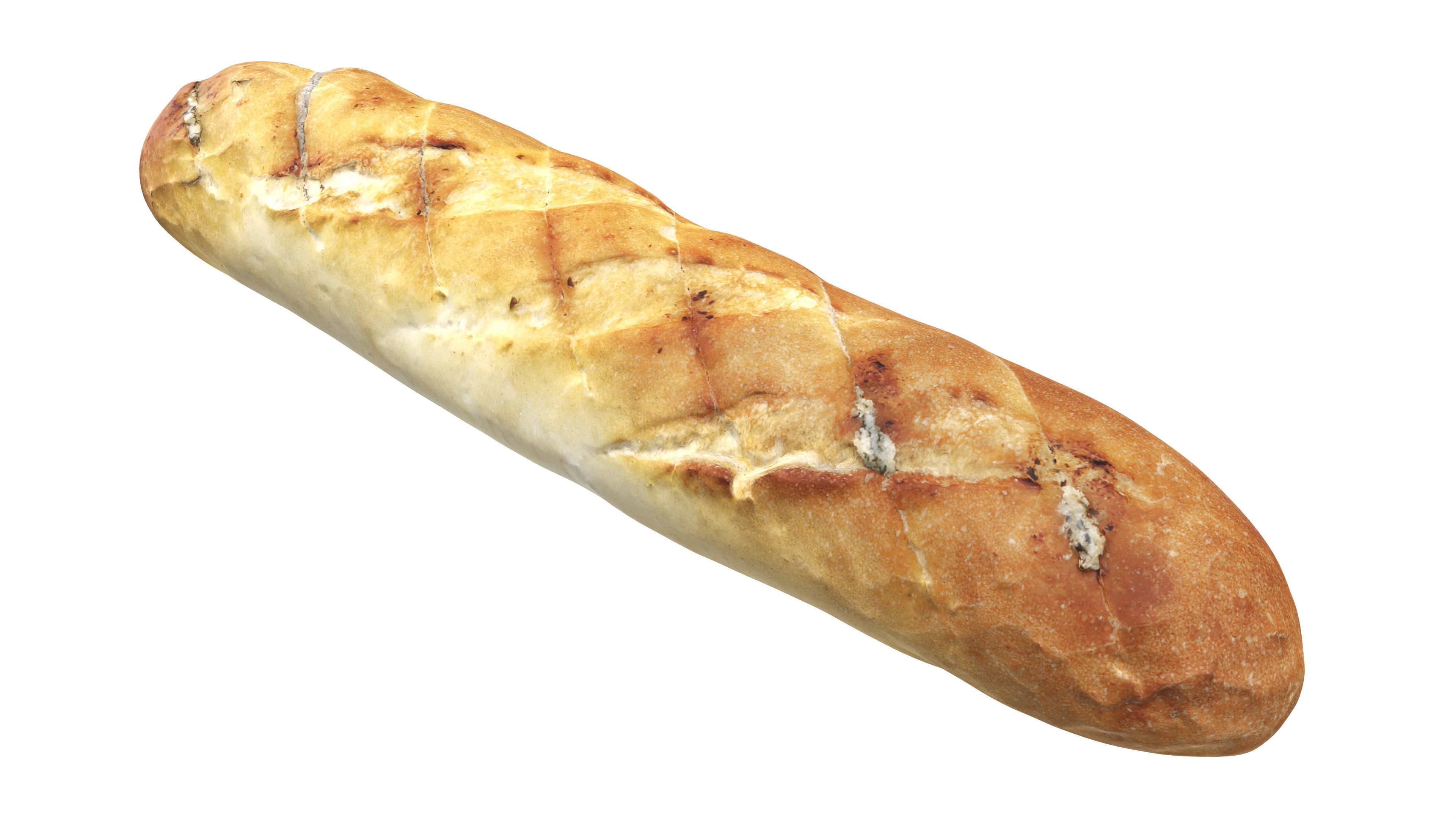 French bread with garlic butter 3D model_2