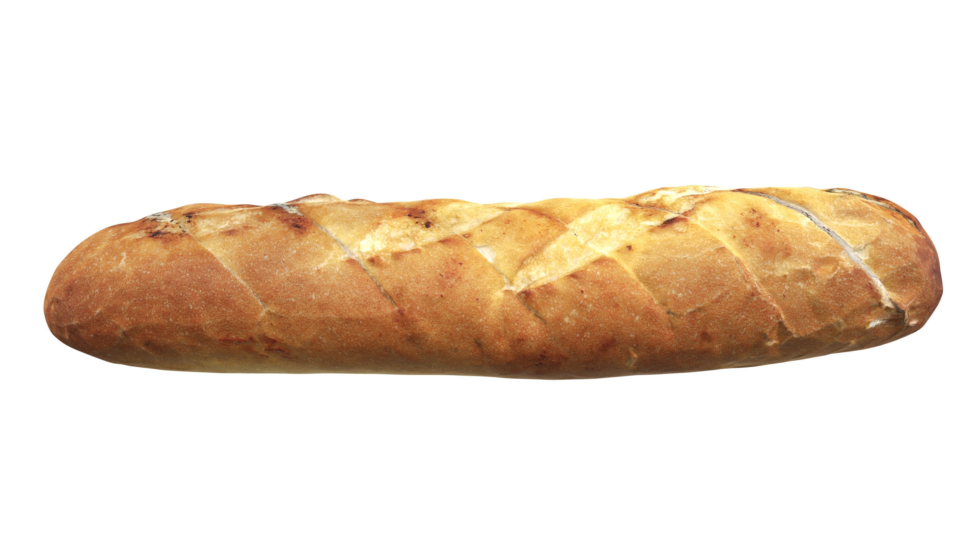 French bread with garlic butter 3D model_1