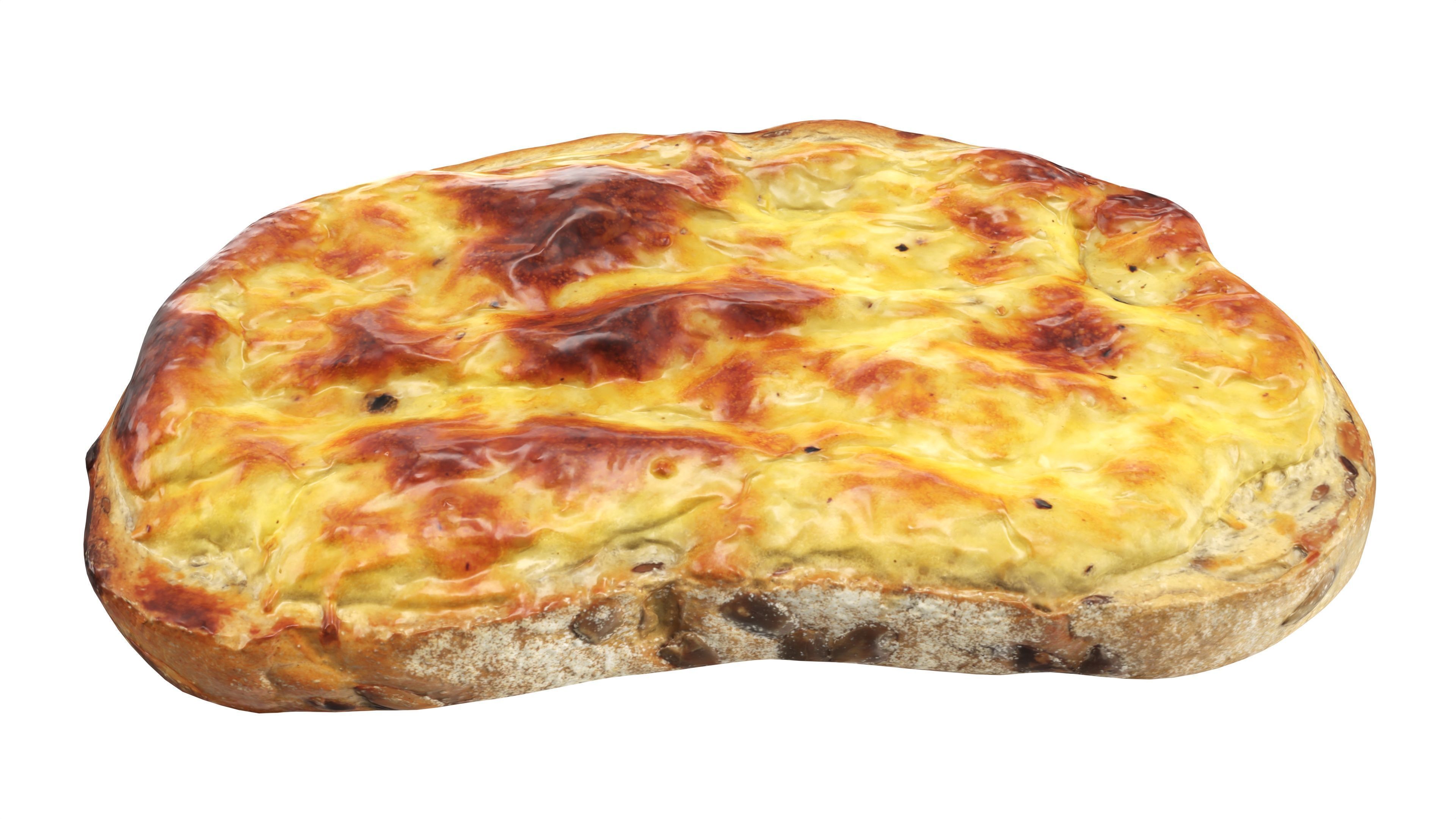 Garlic cheese toast 3D model_2