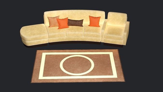 Crate And Barrel Lounge Sofa 3D Model Low-poly 3D model