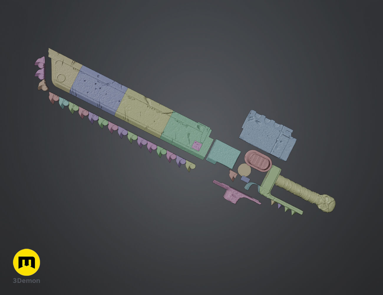 Chainsword 3D print model_9