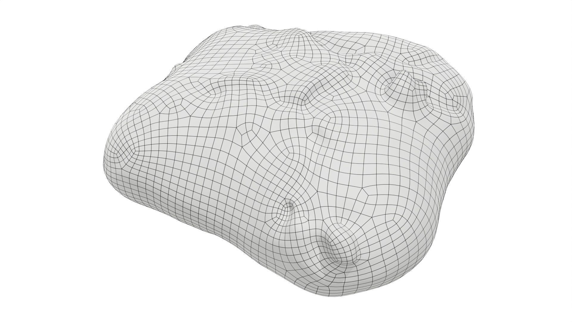 Large square wheat bread with olives 3D model_7