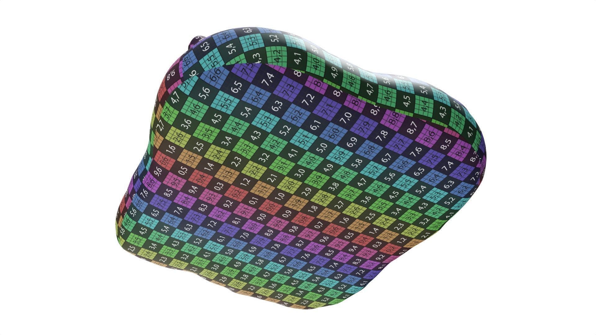 Large square wheat bread with olives 3D model_10