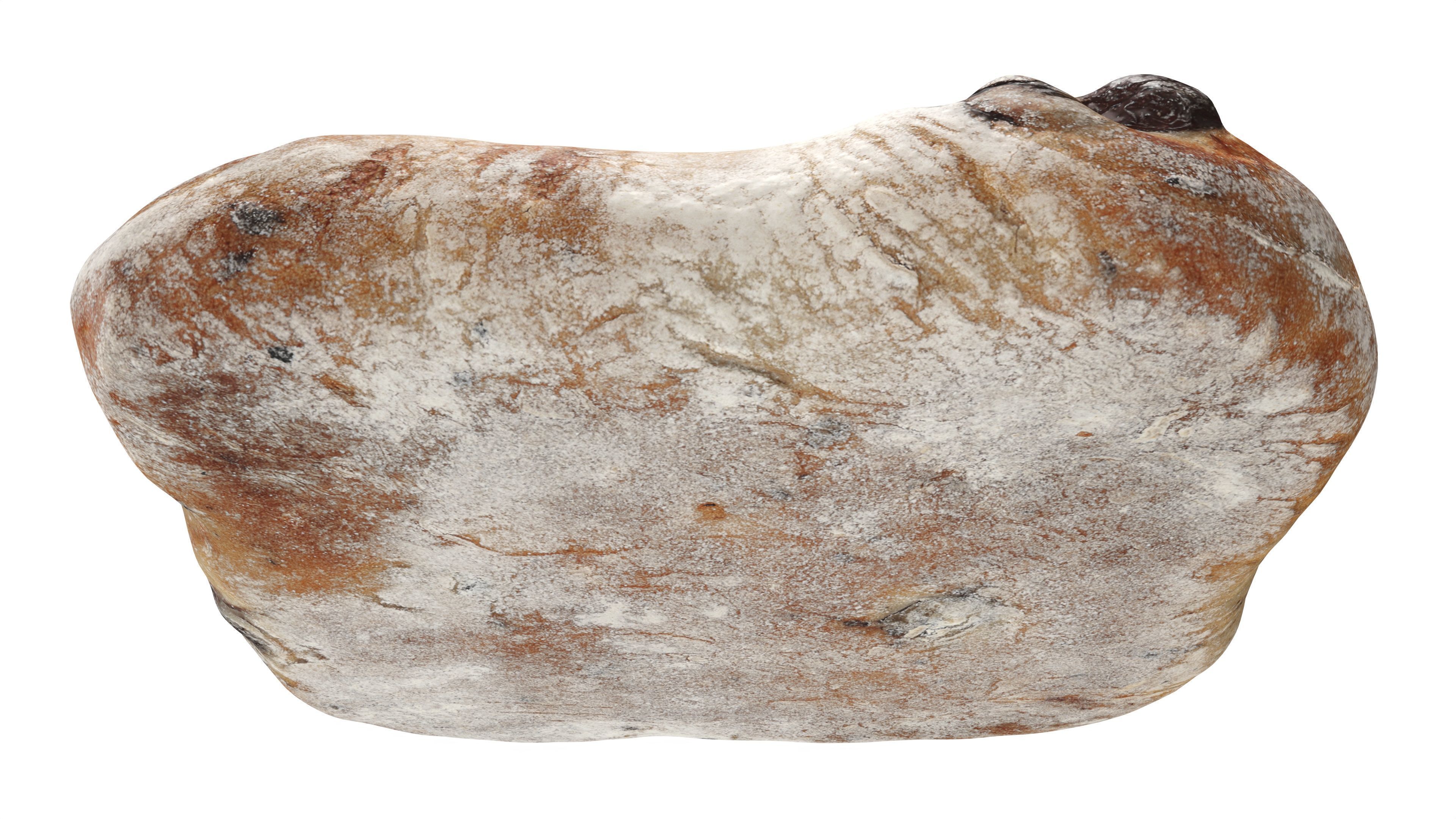 Large square wheat bread with olives 3D model_4