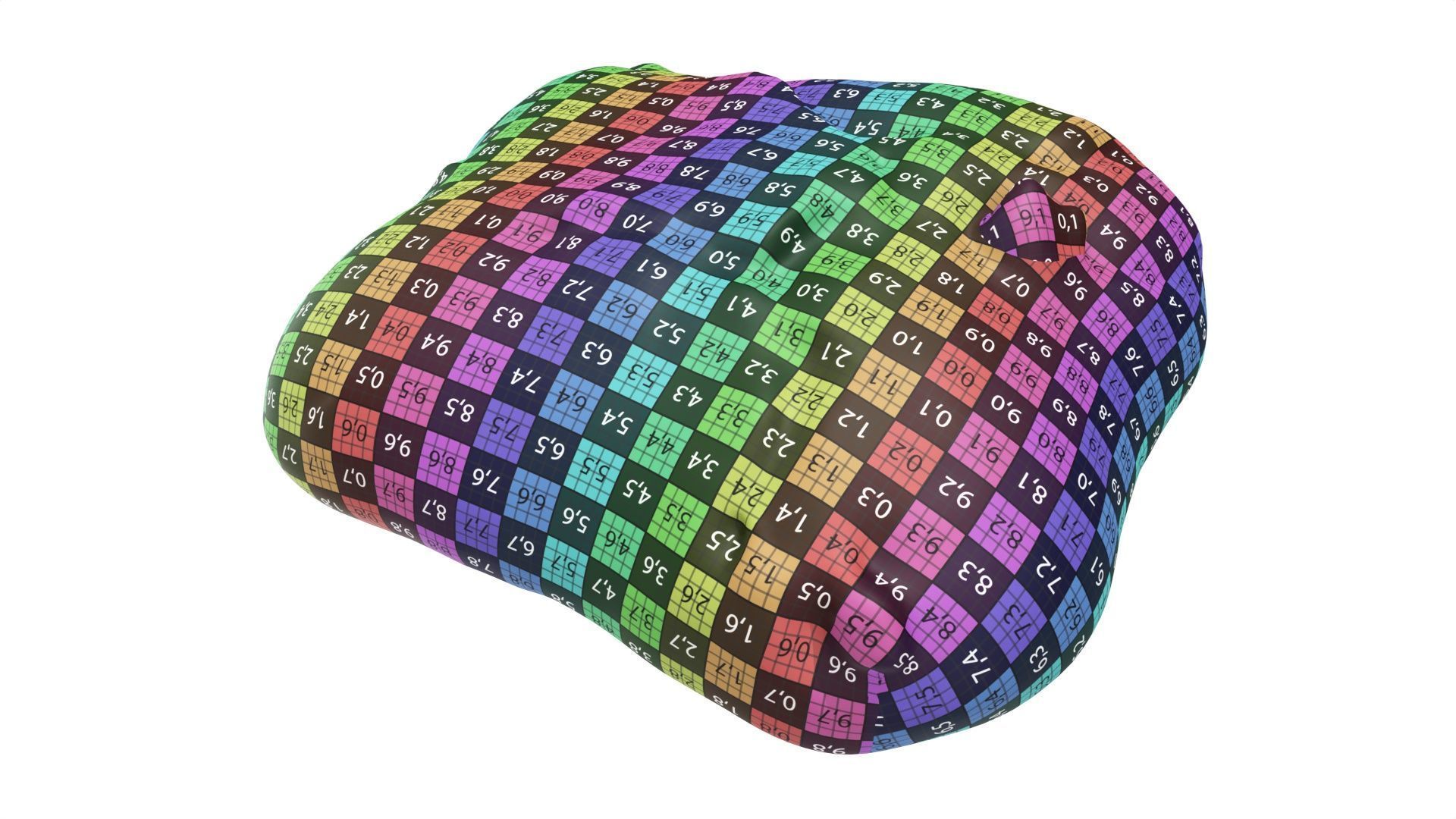 Large square wheat bread with olives 3D model_9