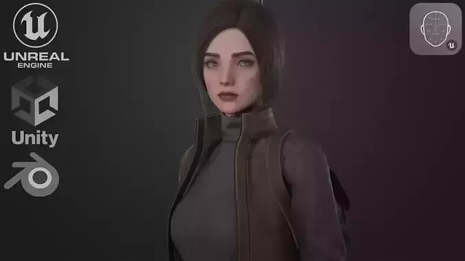 Survival Girl Laraine Low-poly 3D model