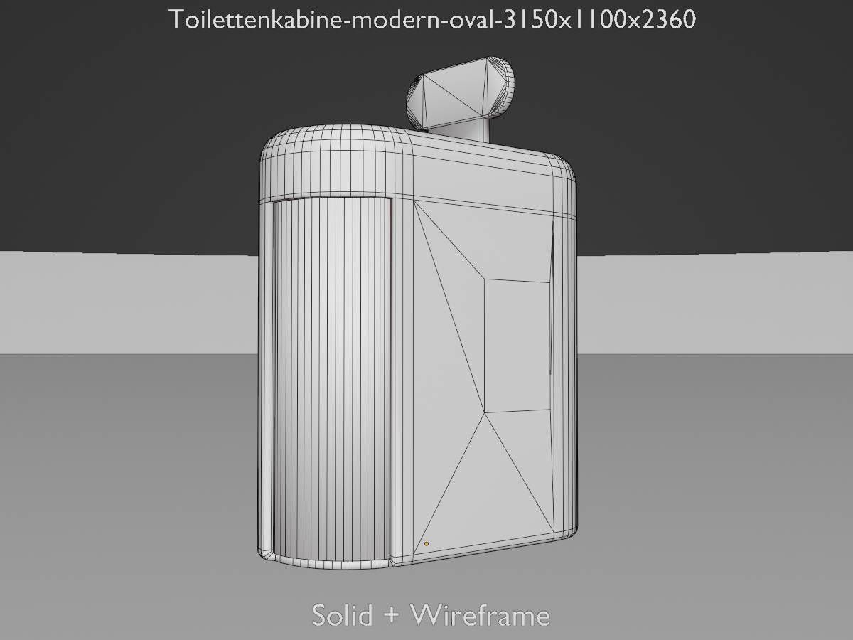Public Toilet Modern Oval Low-poly 3D model_12
