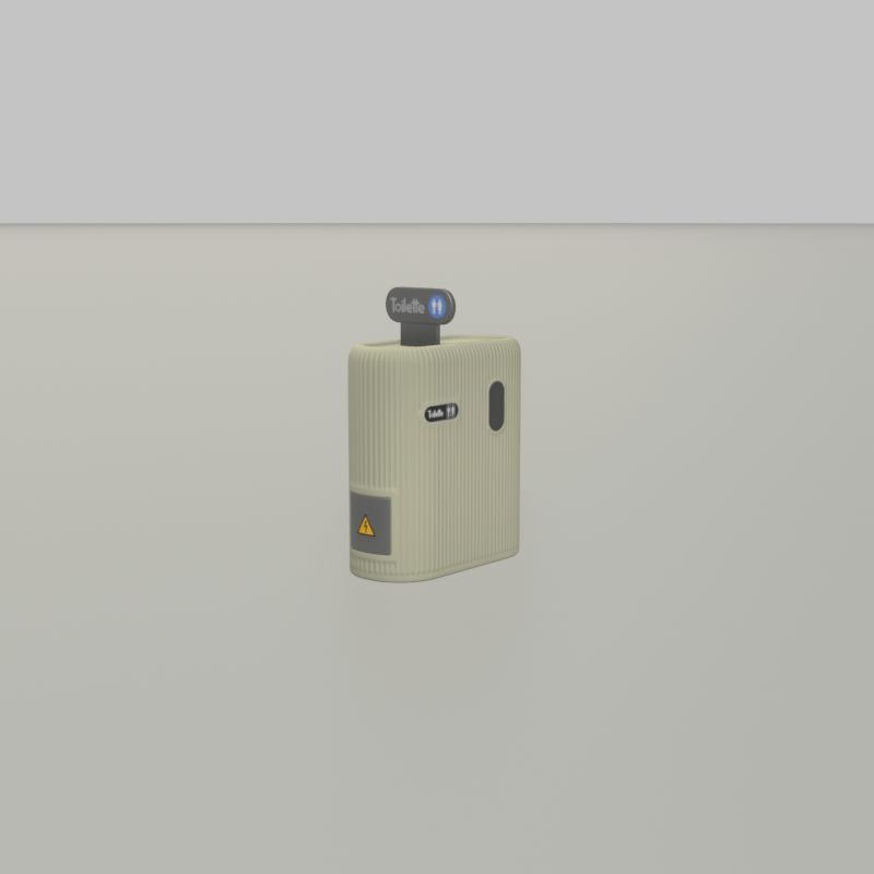 Public Toilet Modern Oval Low-poly 3D model_25