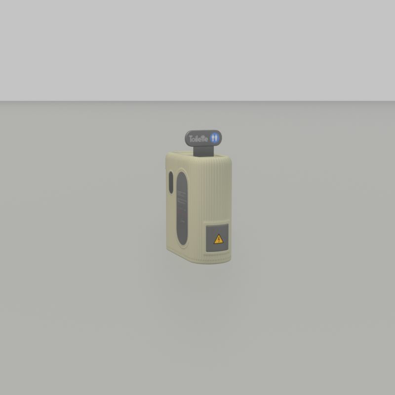 Public Toilet Modern Oval Low-poly 3D model_50